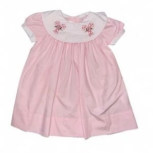 Lullaby Set Pink Candy Cane Embroidered Kids Dress